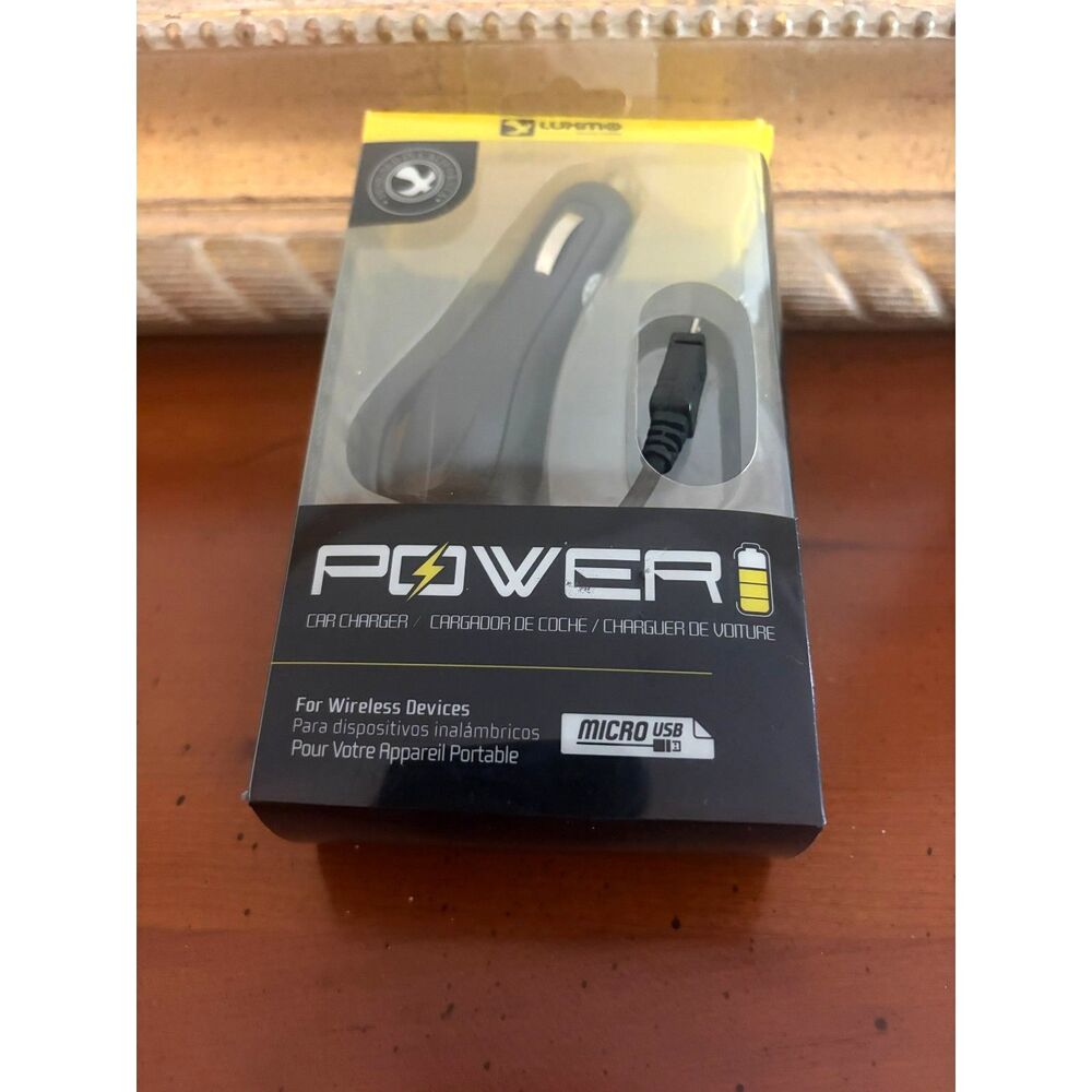 Luxmo Micro USB Car Charger 8FT Cable 1100mAh 12V-24V Black New in Package